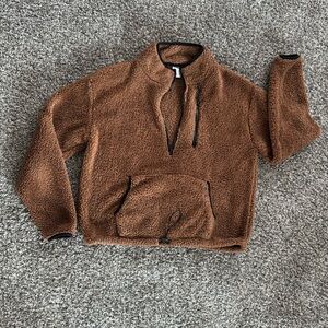 No boundaries fuzzy quarter zip with drawstring waist. Size L (11/13)